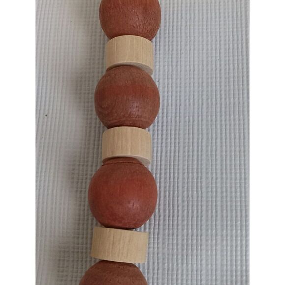 Brown & Tan Assorted Wooden Beads Single Strand Layering Style Fashion Necklace - Picture 3 of 9